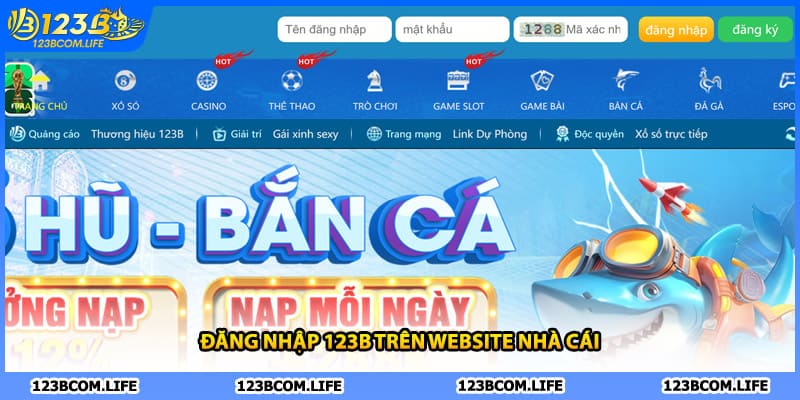 Đăng nhập 123B trên website nhà cái